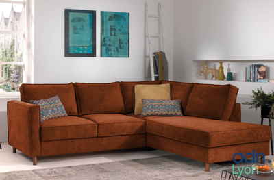 an image of a living room with a couch and ottoman