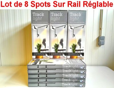 Lot de 8 Rampes ( NEUVES ) Spots sur Rail Réglable