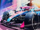 une image représentant une voiture de course peinte sur un mur