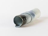 an image of a metal tube on a white surface