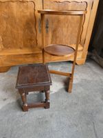 Petite table d'appoint à deux plateaux et petit tabouret rus… (photo 2)