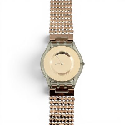 an image of a close up of a wrist watch on a white surface