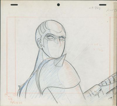 une image représentant un dessin d'un homme tenant un pistolet à la main