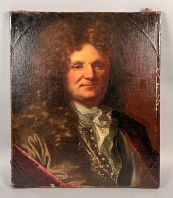 portrait d'un homme aux cheveux longs vêtu d'un manteau de velours