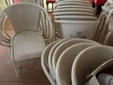 many chairs and a table with a ball in it
