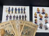 beaucoup de livres posés sur la table, avec des images de soldats