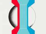 an image of a blue and red poster on a white wall