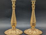 pair of antique brass candlesticks