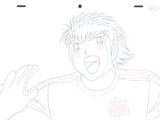 drawing of a man with his hands up in front of his face