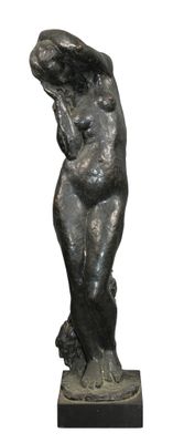 statue of a woman holding her head in her hands