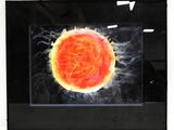 la photo d'une photo représentant un fruit dans un cadre en verre