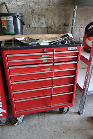 Servante d’atelier ACIMEX, garnie d ’outillage, incomplète. Visit...