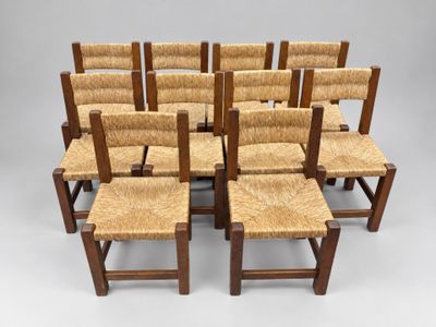 a set of six dining chairs with rushing seats