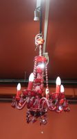 Lustre en verre coloré, de style vénitien, 5 lumières, 80x50… (photo 2)