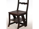 an image of a wooden chair with a shelf underneath it