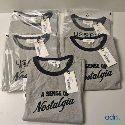 three t - shirts with the words sense of nostalgia printed on them