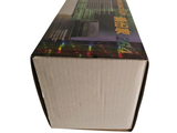 a box that is open on a white surface