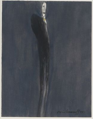 an image of a drawing of a woman with long hair