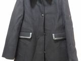 veste en laine mélangée avec col en cuir