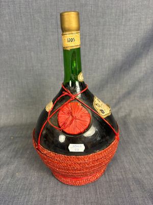 a bottle of wine that is sitting on a table