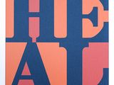 a blue and orange poster with the word the art on it