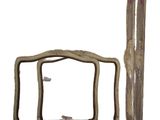 two pieces of drift wood and a picture frame