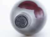 an image of a close up view of a wine bottle