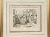 an image of a drawing of a house in a garden