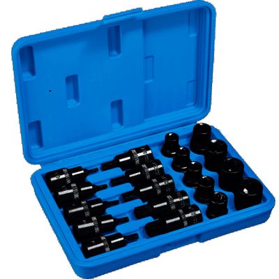a close up of a blue case with a bunch of tools in it