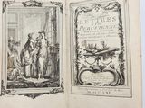 un livre ouvert sur lequel figure l'image d'un homme et d'une femme dans une pièce