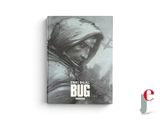 a book with a drawing of a man in a hoodie
