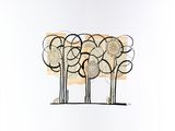 a drawing of a group of trees on a piece of paper