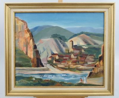 LISANA " Jahovas (Huesca)"huile sur toile signée en bas à ga…