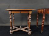 two small tables with turned legs and a small table with turned legs