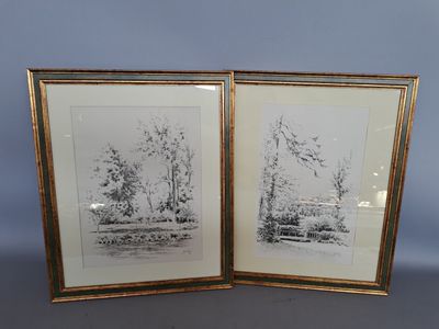 DANIEL - École XXème Paysages Deux dessins à l'encre