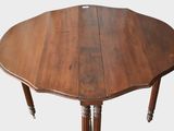 a wooden table with a wooden top and legs