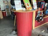 a bike parked in front of a bike shop