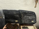 two suitcases that are sitting on a table next to each other