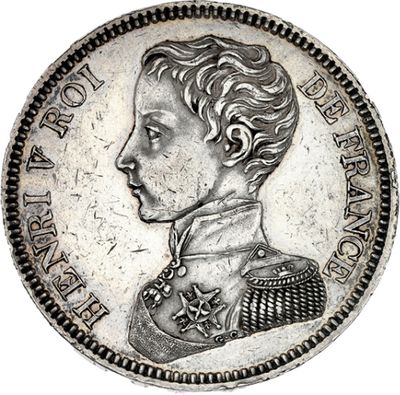 une pièce d'argent à l'effigie d'un homme en uniforme