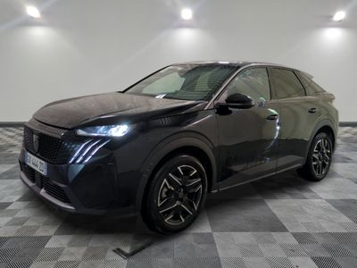 the black suv is parked in a room with a checkered floor
