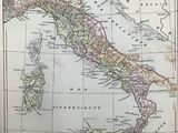 an old map of italy and italy in the 19th century