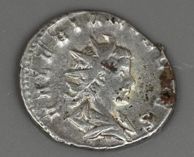 gros plan d'une pièce d'argent sur laquelle figure une femme