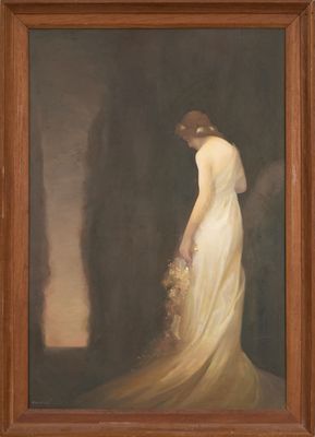 Min Wae Aung (né en 1960) Femme au bouquet Huile sur toile s…