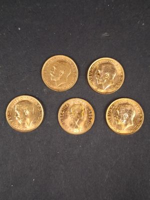 quatre souverains d'or de la famille royale britannique