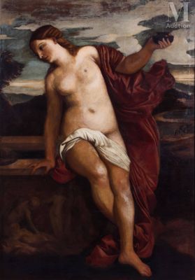 an image of a painting of a naked man sitting on a ledge