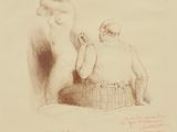 an image of a drawing of a man sitting on a chair next to a woman