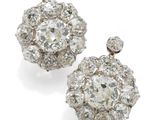 a pair of diamond earrings