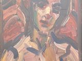 une peinture à l'huile représentant une femme tenant un bébé dans ses bras