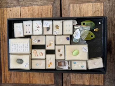 a tray of soaps that are on a table