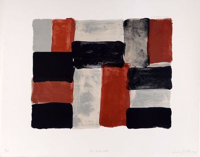 une image représentant un tableau composé de carrés noirs, blancs, rouges et gris